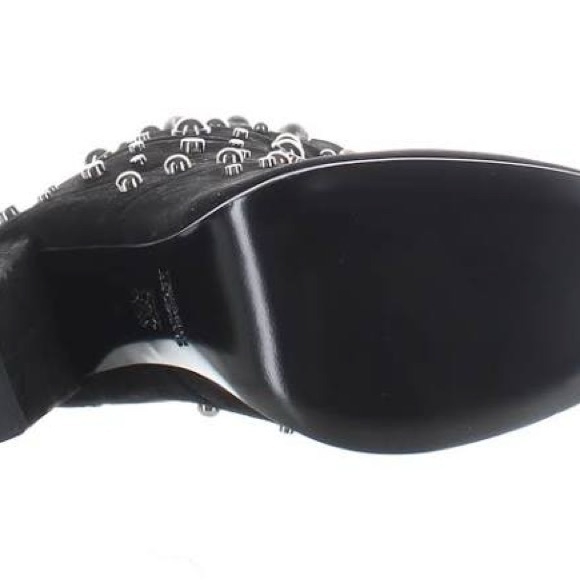 BADGLEY MISCHKA KURT SUEDE LEATHER STUDDED BLACK BOOTIES NWT SZ 7 - Picture 12 of 12